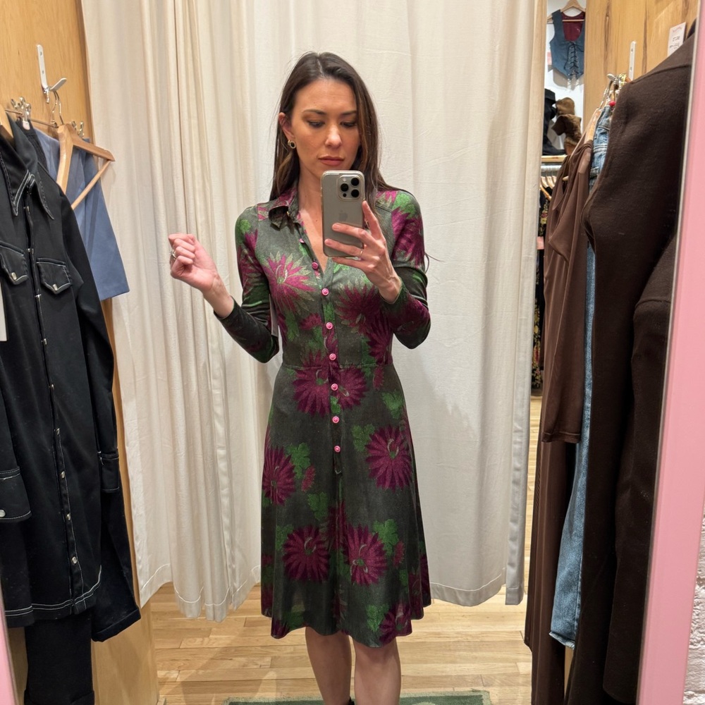 Vintage Alice Schweitzer Floral Long Sleeve Dress